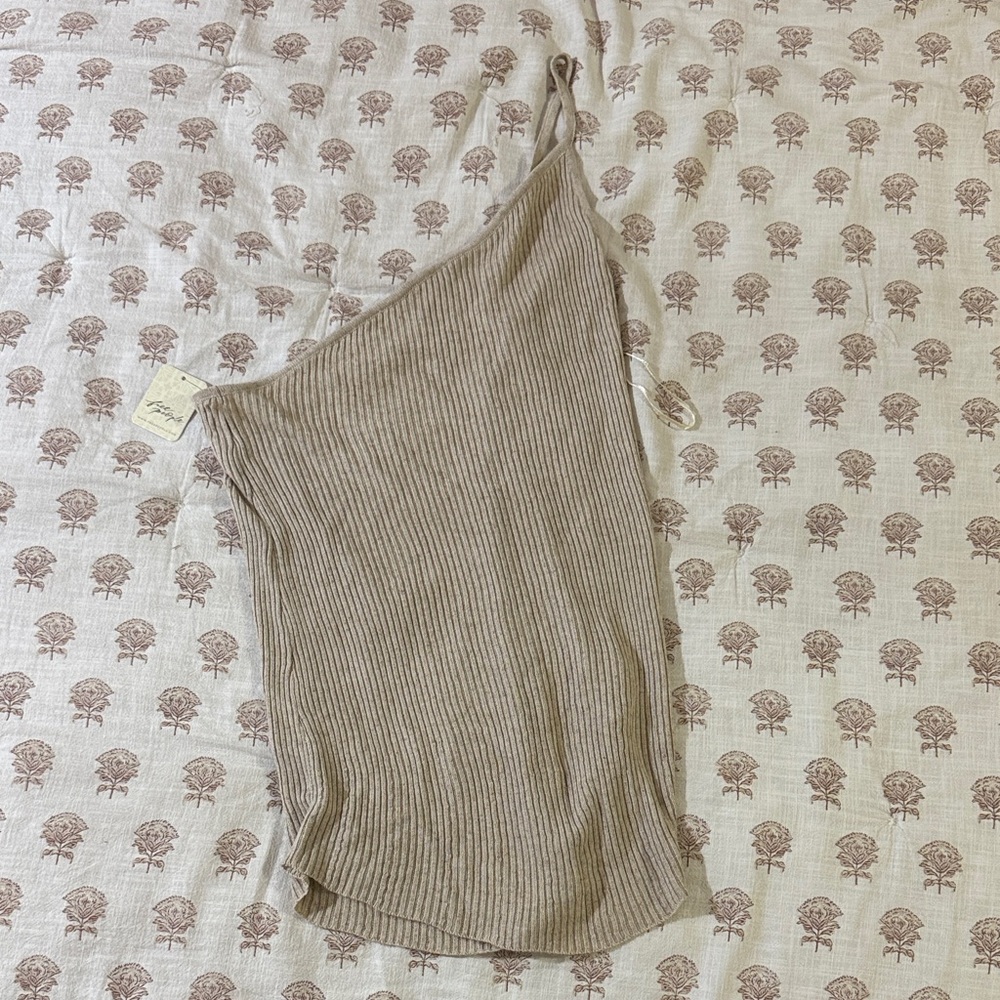 Free People Ribbed Beige Camisole